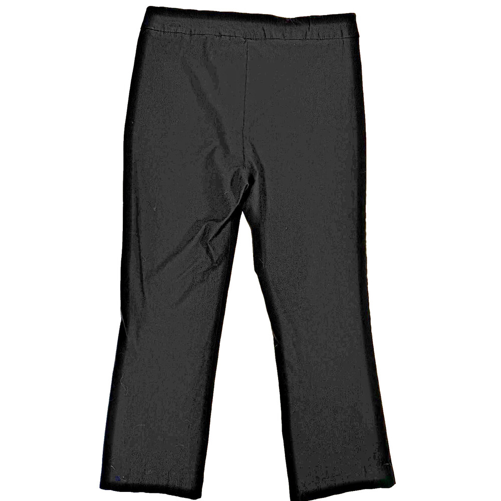 Elie Tahari Crop Pants Womens M Black Stretch Pull On